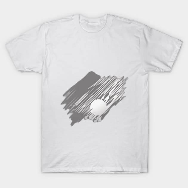 Monochrome Abstract Art - Stylized Brush Strokes and Sphere No. 875 T-Shirt by cornelliusy